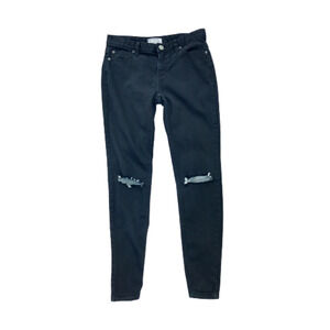 Free People Skinny Jeans Black Distressed Women's 26